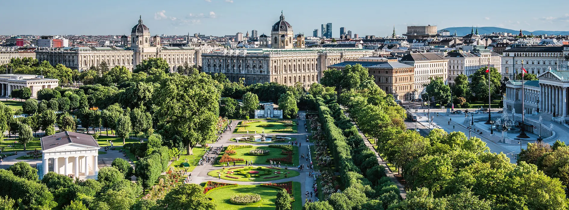 Volksgarten, Museum of Natural History and Kunsthistorisches Museum, and Parliament