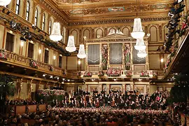 Новогодний концерт Венской филармонии 2022 г. в Золотом зале Музикферайна