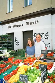 Meidlinger Markt, Marktstand, Gemüse, Verkäufer