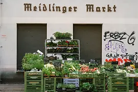 Mercado de Meidling, puesto de mercado, verduras