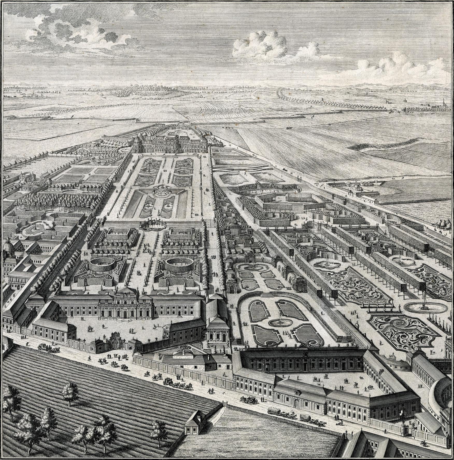 Imagen histórica del Belvedere en 1731