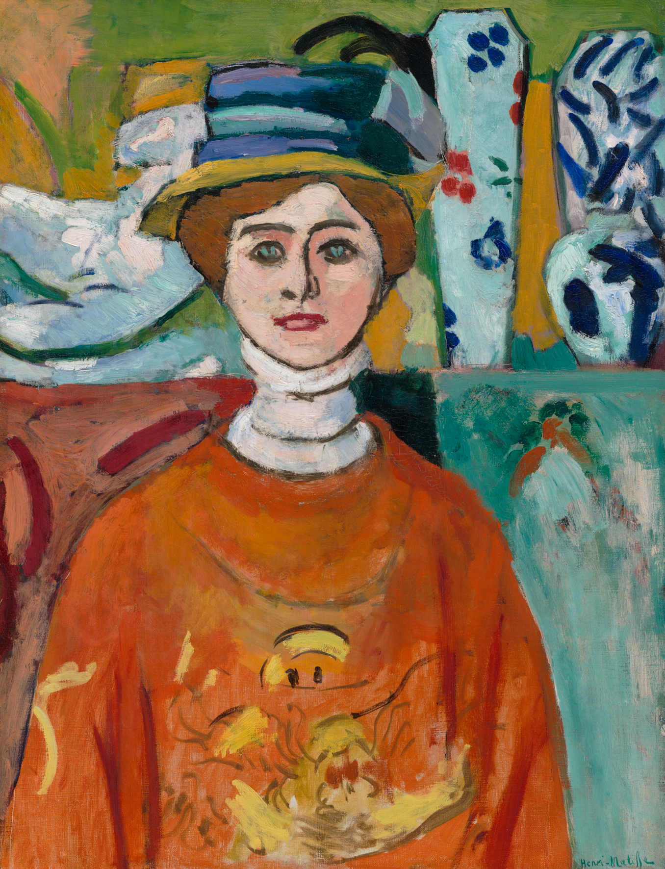 Painting by Henri Matisse, The Girl with Green Eyes (1908)