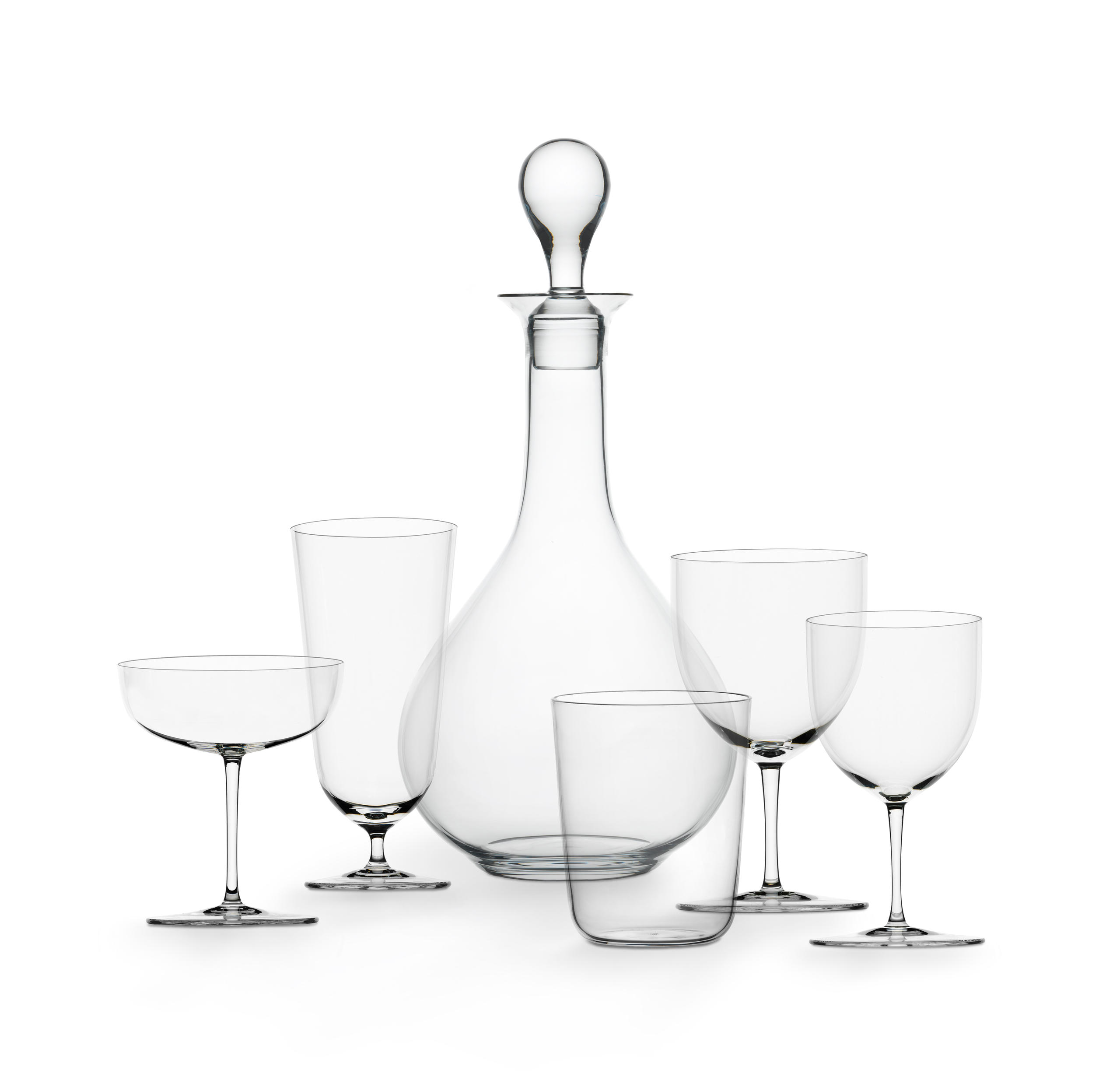 Glass carafe and wine glasses 