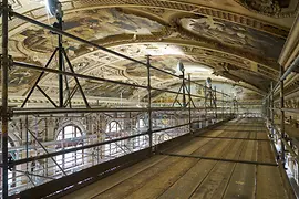 View from the scaffolding of Gustav Klimt’s ceiling paintings