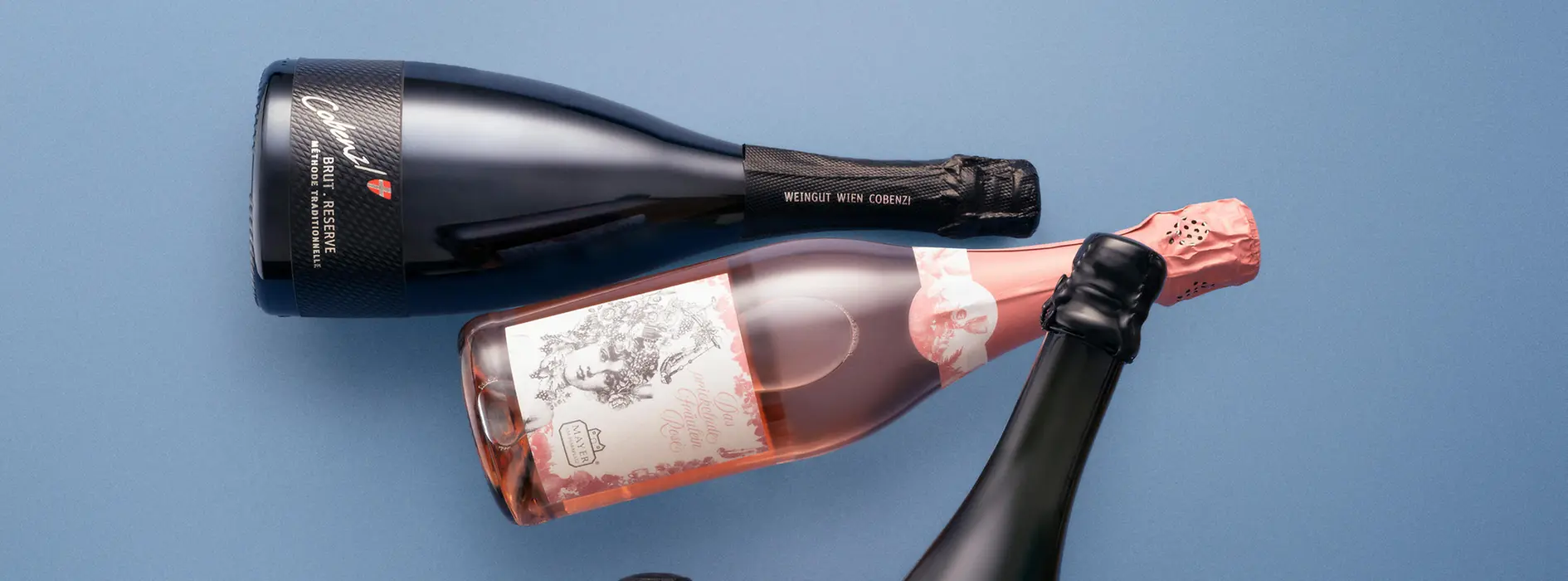 Sparkling wine bottles from Vienna