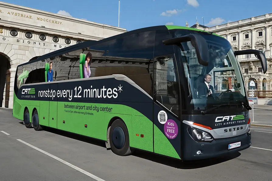 Reisebus (Schienenersatzverkehr) des City Airport Train 