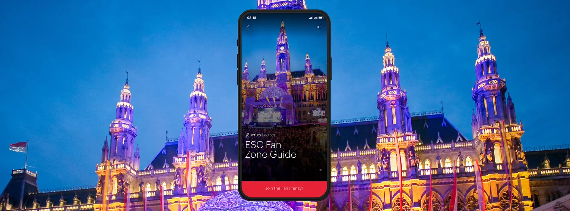 Promo teaser with text: ESC Fan Zone Guide