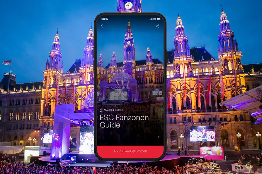 Werbe-Teaser mit Text: ESC Fanzonen Guide
