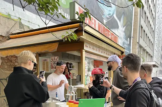 Tasting at a Viennese sausage stand