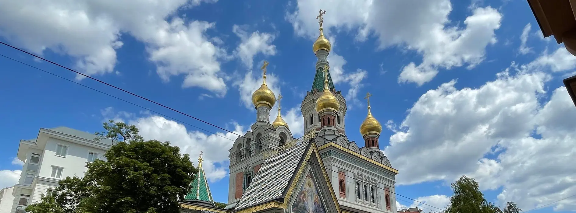 Exterior view of the Russian Orthodox church