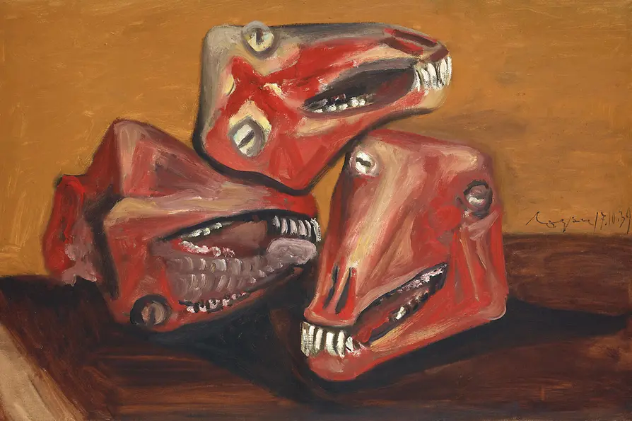 Bild von Pablo Picasso: Drei Lammköpfe, Öl auf Leinwand