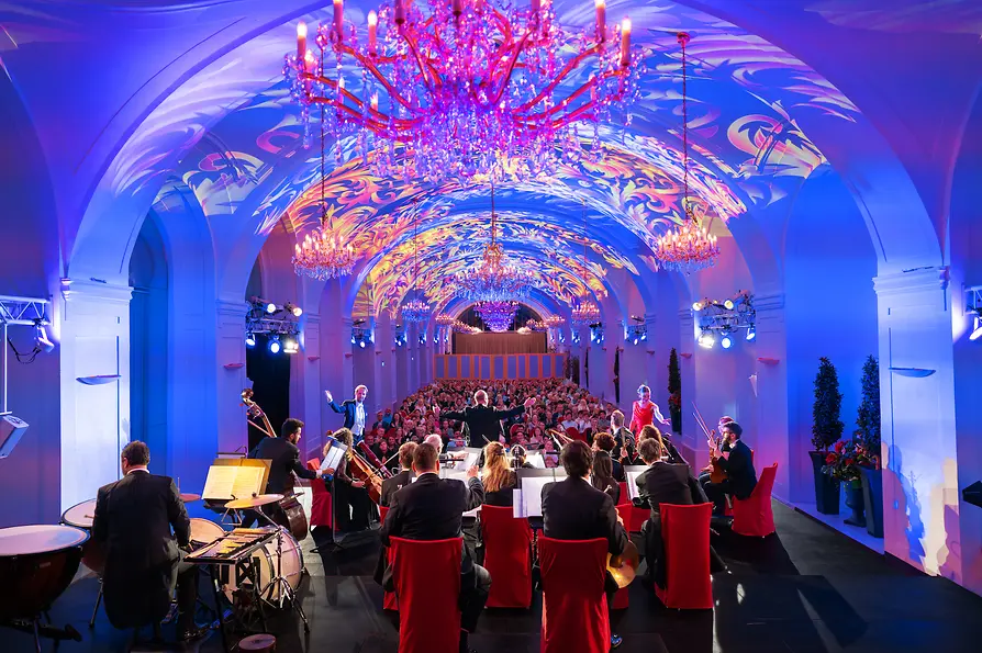 Concert setting at the Orangery of Schönbrunn Palace