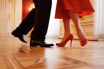 Feet of a dancing couple