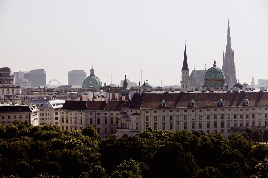 Pohled na centrum Vídně s pozadím katedrály svatého Štěpána