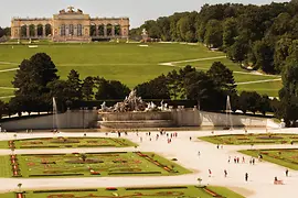 Schönbrunn Palace Park with the Gloriette in spring