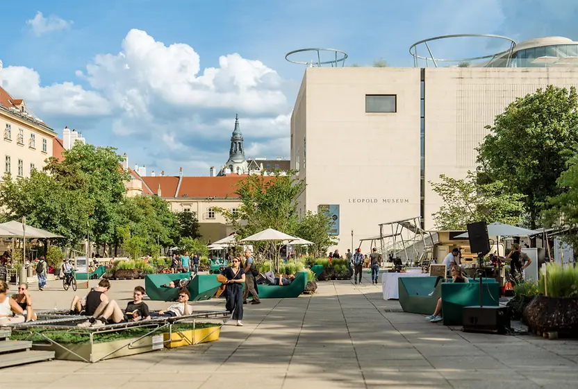 Outdoor furniture at the MuseumsQuarter in Vienna