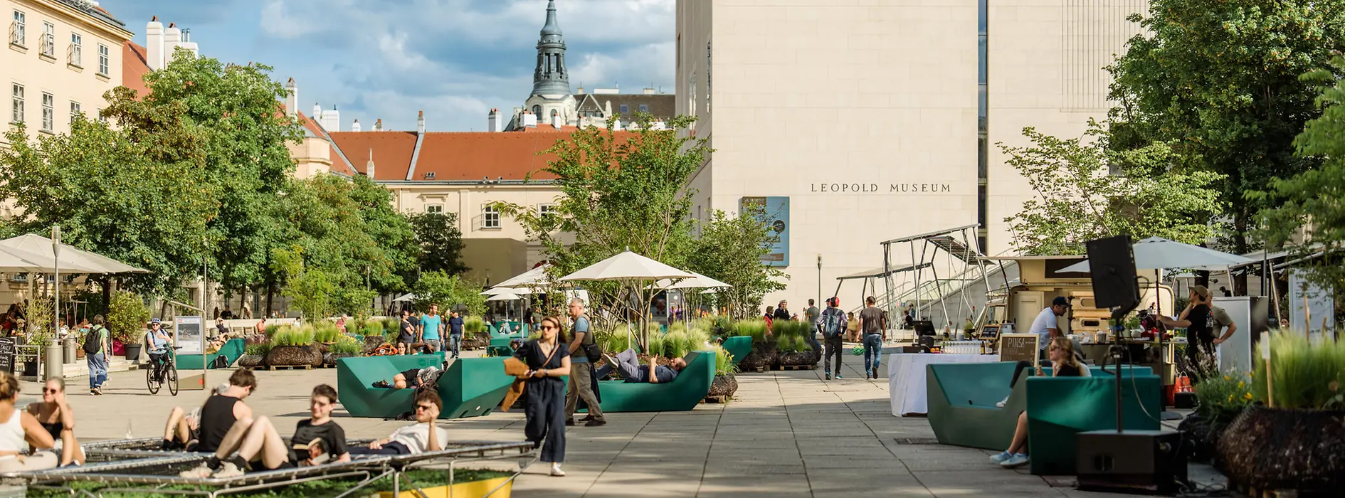 Outdoor furniture at the MuseumsQuarter in Vienna