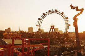 Vienna Prater with Giant Ferris Wheel 