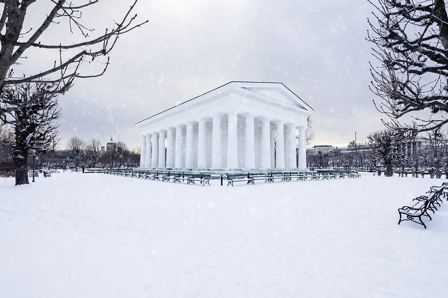 Tempio di Teseo in inverno 