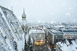 City center in winter 