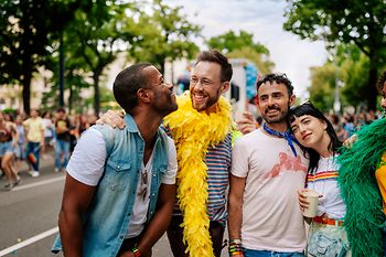 Gay and lesbian friends at the Rainbow Parade