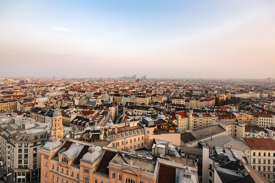 View from a roof terrace over Vienna's sea of houses