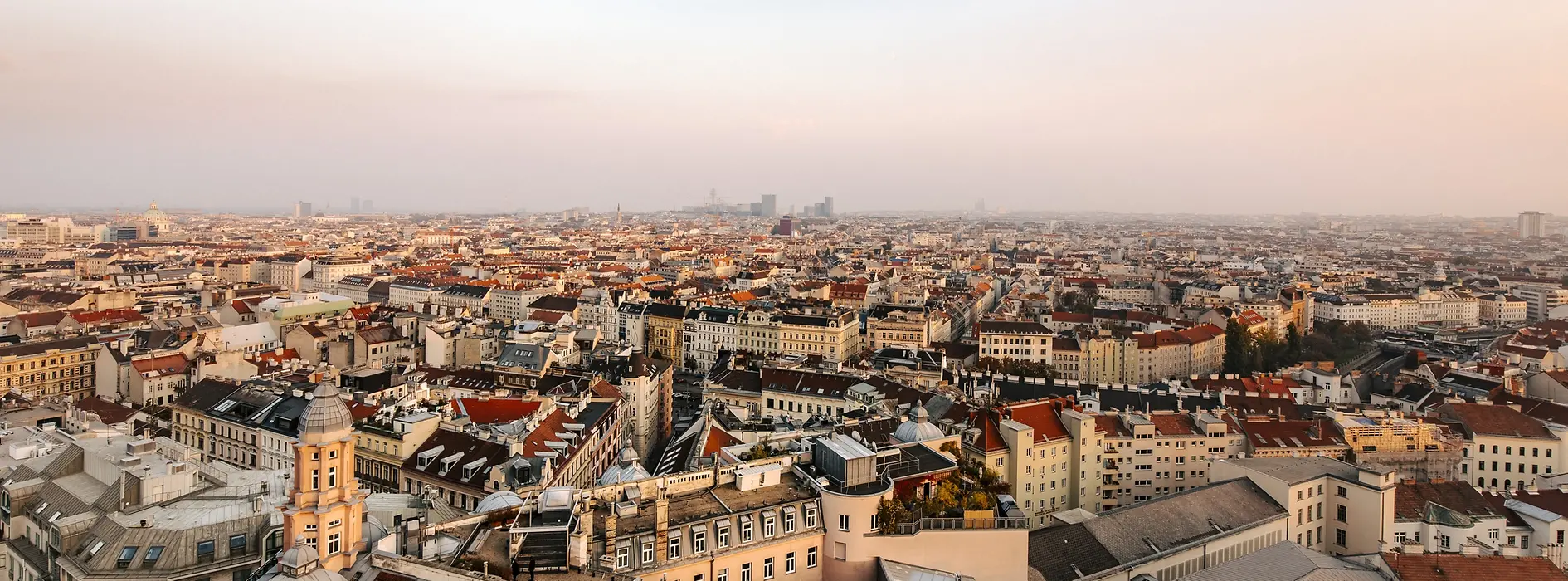 View from a roof terrace over Vienna's sea of houses