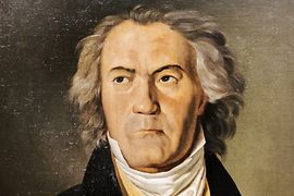 Colección de Históricos Instrumentos Musicales, retrato de Beethoven, de Ferdinand Georg Waldmüller, 1823