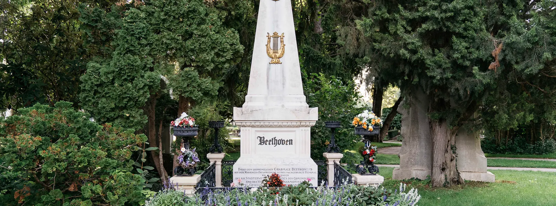 View of Beethoven's grave in Vienna's Central Cemetery 