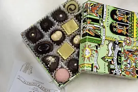 Box filled with assorted pralines
