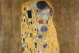Gemälde "Der Kuss" von Gustav Klimt