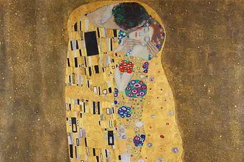 Gemälde "Der Kuss" von Gustav Klimt