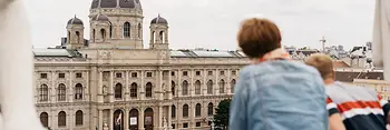 Vista del Kunsthistorisches Museum Viena desde la azotea del Naturhistorisches Museum Viena