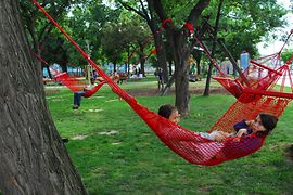 Bruno Kreisky Park with hammocks