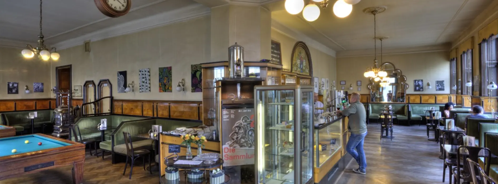 Coffee house with billiard tables