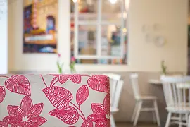 Coffee house Himmelblau at Kutschkermarkt, interior view