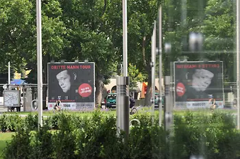 Posters for The Third Man tour on Karlsplatz