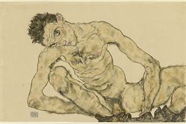 A nude self-portrait by Egon Schiele 