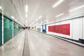 Abstract art in the Vienna subway underpass at Karlsplatz 