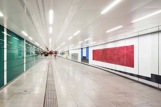 Abstract art in the Vienna subway underpass at Karlsplatz 