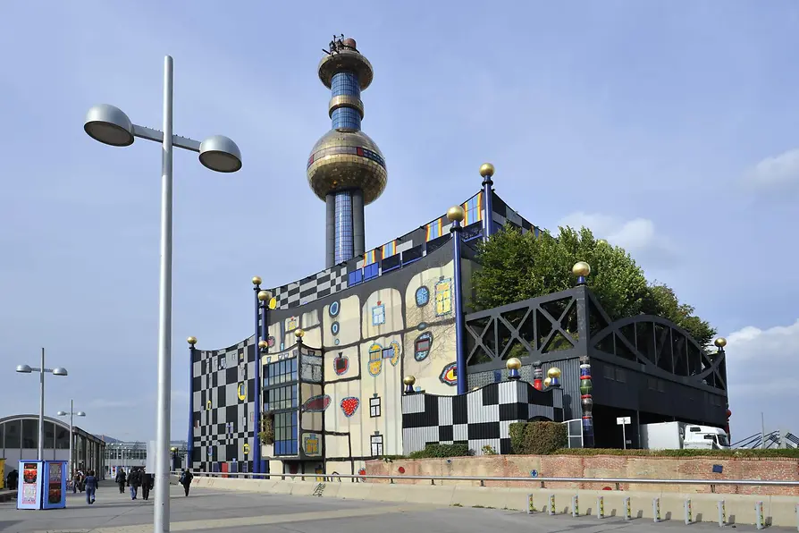 View of the district heating power station in Spittelau
