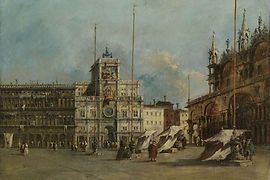 フランチェスコ・グアルディ：ヴェネチアのサンマルコ広場と時計塔