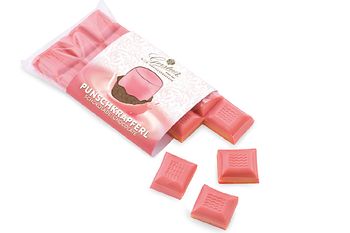 Punschkrapferlschokolade con chocolate rosa