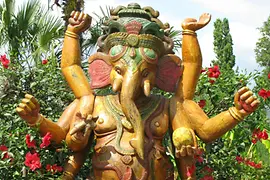 The god Ganesha in the Indian Garden at the Hirschstetten Botanical Gardens