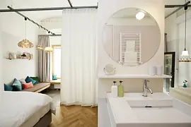 Chambre d'hôtel au Grätzlhotel sur le Karmelitermarkt 