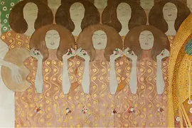 Gustav Klimt, Frise Beethoven, détail mur de droite (chœur des anges du Paradis), Sécession
