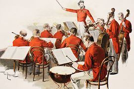 Imperial Ball musical director Johann Strauss Jr. with his band
