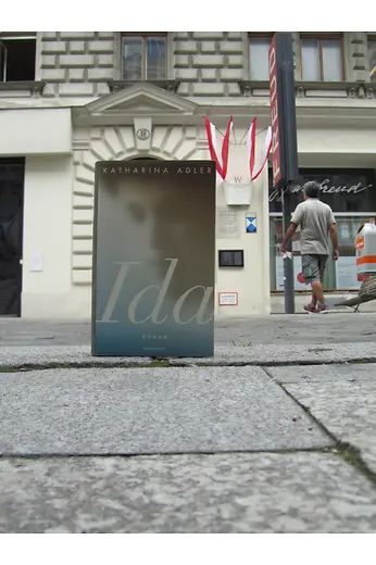 Book \"Ida\" in front of the Sigmund Freud Museum Vienna