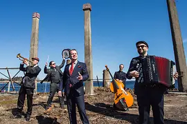 The five musicians of Jaakko Laitinen & Väärä Raha from Lapland. 