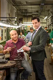 Jean-Paul Vaugoin with an employee in his workshop